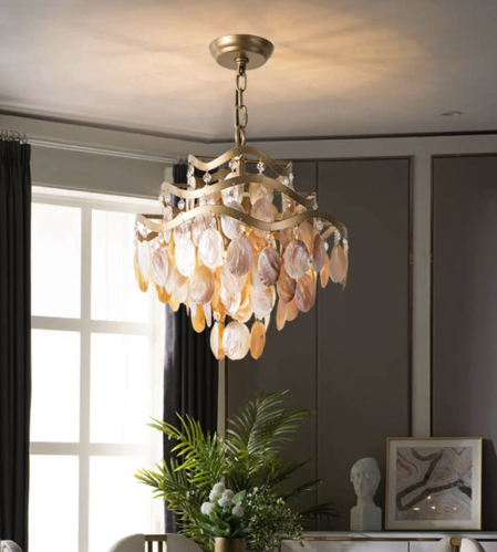 Coastal Chic: Beach Shell Chandelier for Balcony